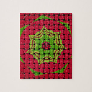 Quebra-cabeça Design vermelho-tecido africano