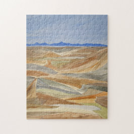 Quebra-cabeça Desolar Impressão de Arte de Linha de Cores de Águ