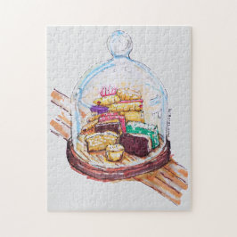 Quebra-cabeça Desserts Sob Cama De Vidro