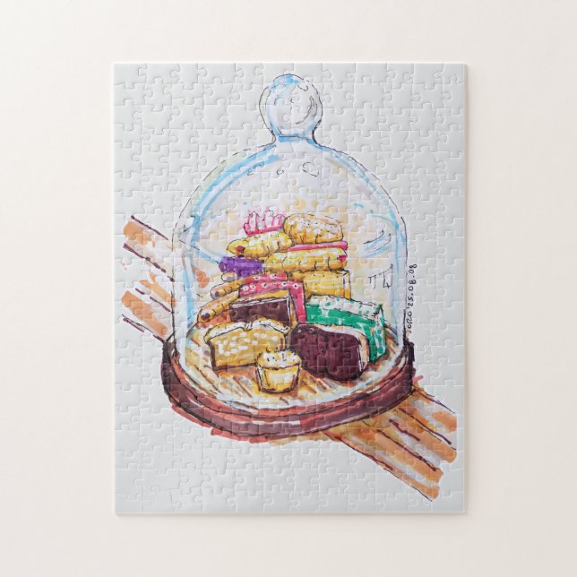 Quebra-cabeça Desserts Sob Cama De Vidro (Vertical)