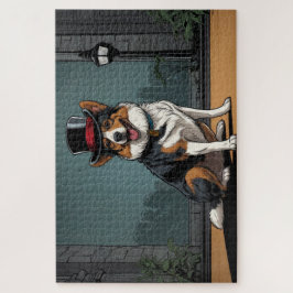 Quebra-cabeça Dessin chien berger australien dans une rue