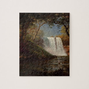 Quebra-cabeça Destino da cachoeira da floresta da pintura de Alb