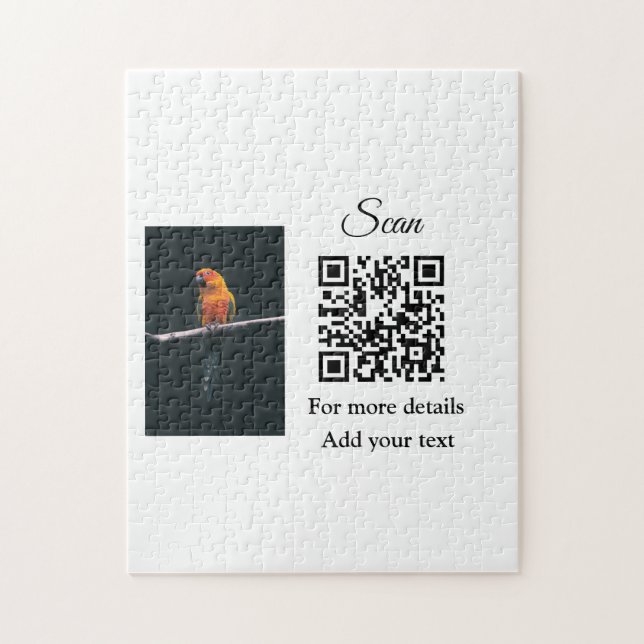 Quebra-cabeça Detalhes simples do nome do animal QR código adici (Vertical)