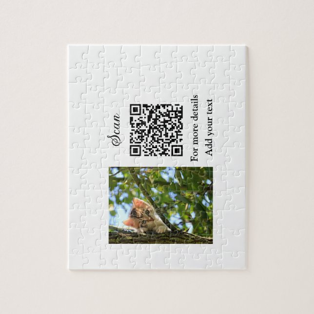 Quebra-cabeça Detalhes simples do nome do animal QR código adici (Vertical)