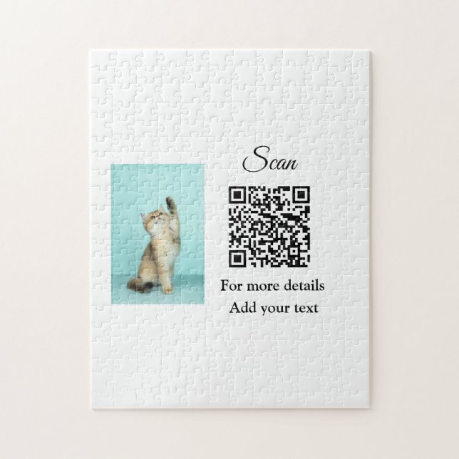 Quebra-cabeça Detalhes simples do nome do animal QR código adici (Vertical)