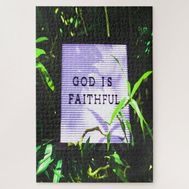 Quebra-cabeça Deus é fiel e inspirador cristão (Vertical)