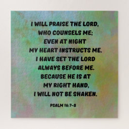 Quebra-cabeça Deus Está Sempre Comigo Salmo 16:7-8 Bíblia Verso