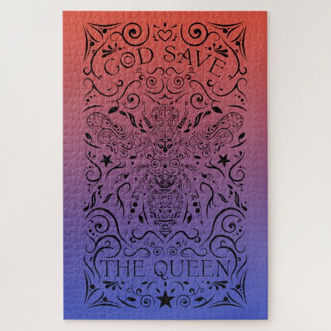 Quebra-cabeça deus salve a abelha rainha (Vertical)