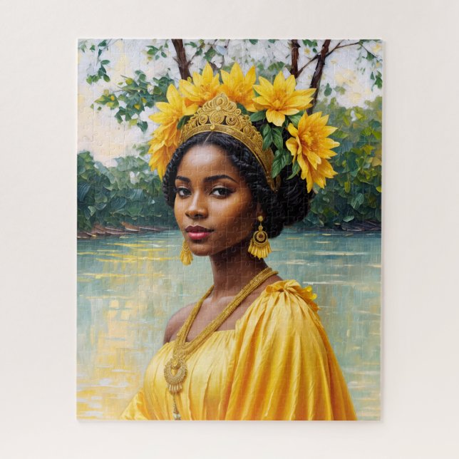 Quebra-cabeça Deusa Africana Oshun Orisha Art (Vertical)