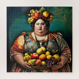 Quebra-cabeça "Deusa da Sobreindulgência" Retrato Colorido