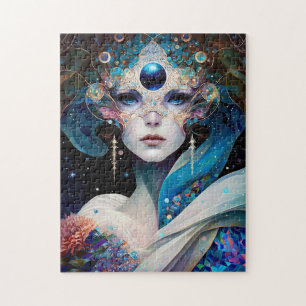 Quebra-cabeça Deusa Mascarada Cósmica Rainha Fantasia Art