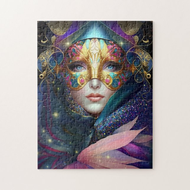 Quebra-cabeça Deusa Mascarada Cósmica Rainha Fantasia Art Jigsen (Vertical)