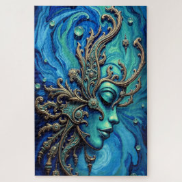 Quebra-cabeça Deusa Oceânica: Arte Mística Nouveau Face