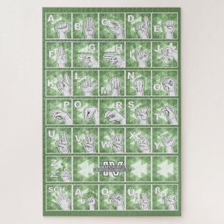 Quebra-cabeça Deutsches Fingeralphabet 4 - grün /