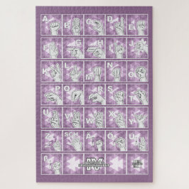 Quebra-cabeça Deutsches Fingeralphabet 4 - lavendelgrau / Puzzle