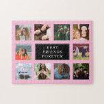 Quebra-cabeça Dez Fotografias Colage Melhores Amigos para Sempre<br><div class="desc">Dez melhores amigos da Colagem de Fotos para o quebra-cabeça de quebra-cabeça rosa e preto.</div>