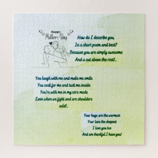 Quebra-cabeça Dia de as mães feliz com um poema original