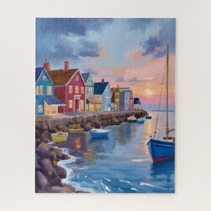 Quebra-cabeça Dia de Barco Pintura em Aquarela da Baía Costeir