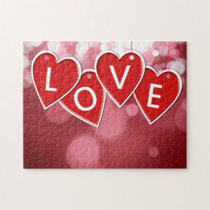 Quebra-cabeça DIA DE OS NAMORADOS AMOR Red Hearts