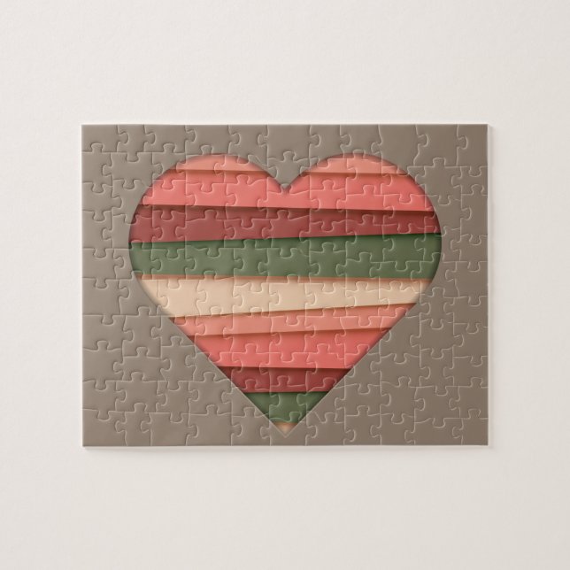 Quebra-cabeça Dia de os namorados com amor cardíaco (Horizontal)