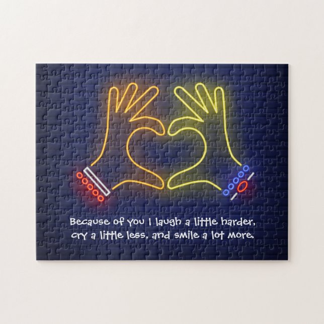 Quebra-cabeça Dia de os namorados por causa de seu neon (Horizontal)