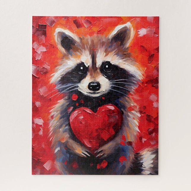 Quebra-cabeça Dia de os namorados Raccoon (Vertical)