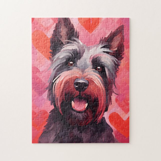 Quebra-cabeça Dia de os namorados Terrier escocês (Vertical)