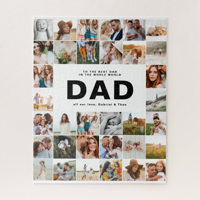 Quebra-cabeça dia de os pais multi preto-e-branco pai (Vertical)