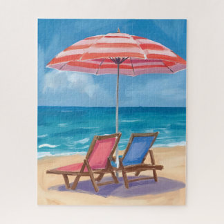 Quebra-cabeça Dia de Praia em Cape Cod | Oceano de Aquarela MA