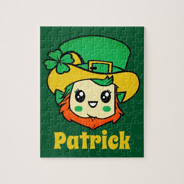 Quebra-cabeça Dia de São Patrício Leprechaun Personalizado Kids (Vertical)
