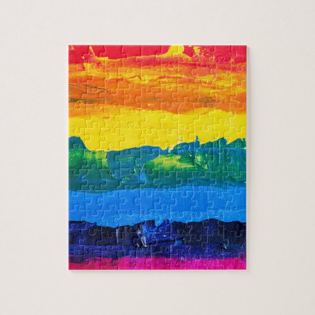 Quebra-cabeça Dia do Sinalizador do Orgulho de Gay de Pintura do (Vertical)