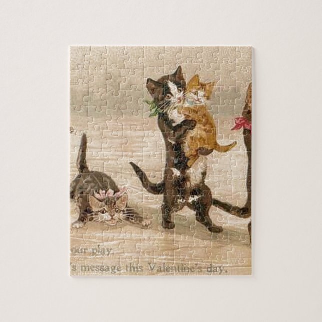 Quebra-cabeça Dia dos namorados dos gatinhos dos gatos do (Vertical)