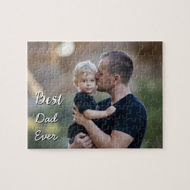 Quebra-cabeça Dia dos Pais Foto Personalizada Melhor Pai do Mund (Horizontal)