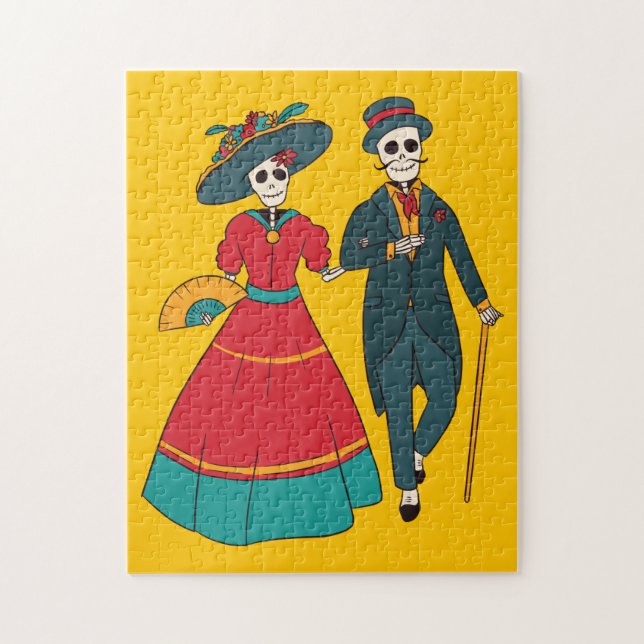 Quebra-cabeça Dia Mexicano Casal Dos Mortos (Vertical)
