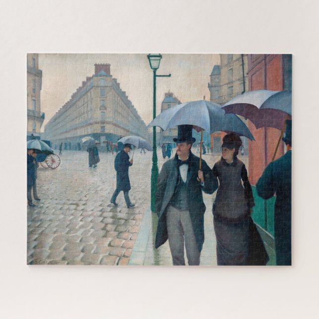 Quebra-cabeça Dia Rainy da Rua Paris | Gustave Caillebotte | (Horizontal)