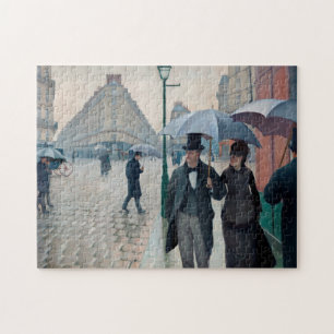 Quebra-cabeça Dia Rainy da Rua Paris por Gustave Caillebotte