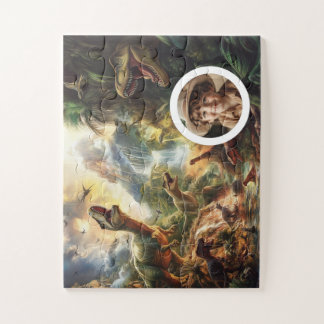 Quebra-cabeça Dino Puzzle Customizable T-Rex Birthday Gift Boys