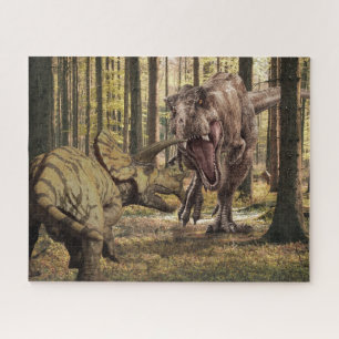 Quebra-cabeça Dinosauro Tyrannosaurus Triceratops  