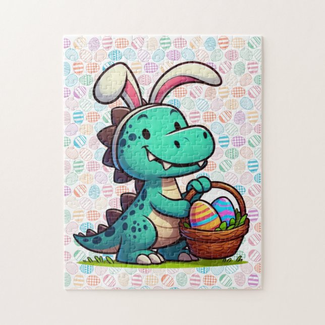 Quebra-cabeça Dinossauro coelho de Páscoa fofo (Vertical)