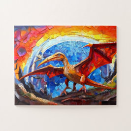 Quebra-cabeça Dinossauro Colorido para Crianças