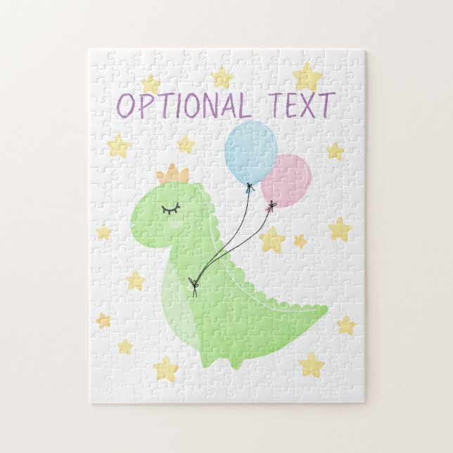 Quebra-cabeça Dinossauro com Balões (Vertical)