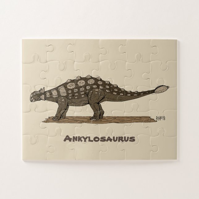 Quebra-cabeça Dinossauro Cretáceo Ankylosaurus (Horizontal)