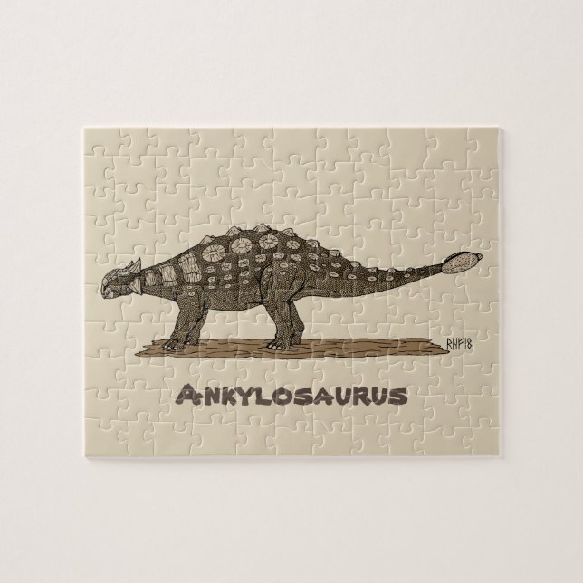 Quebra-cabeça Dinossauro Cretáceo Anquilossauro (Horizontal)