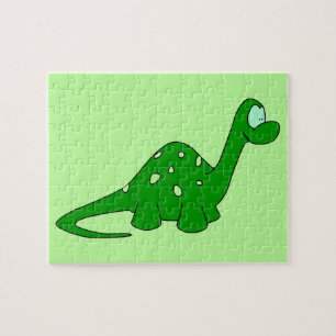 Quebra-cabeça Dinossauro Desenho Verde