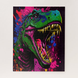 Quebra-cabeça Dinossauro T Rex Rosa