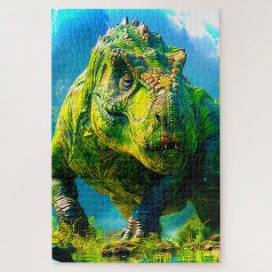Quebra-cabeça Dinossauro Verde
