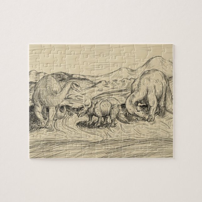 Quebra-cabeça Dinossauros Clássicos (Horizontal)