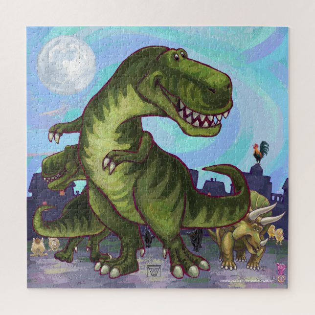Quebra-cabeça Dinossauros da Parada Animal na Cidade (Vertical)