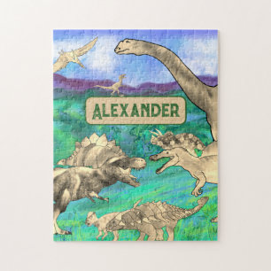 Quebra-cabeça dinossauros personalizados