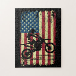 Quebra-cabeça Dirt Bike American Flag 4th